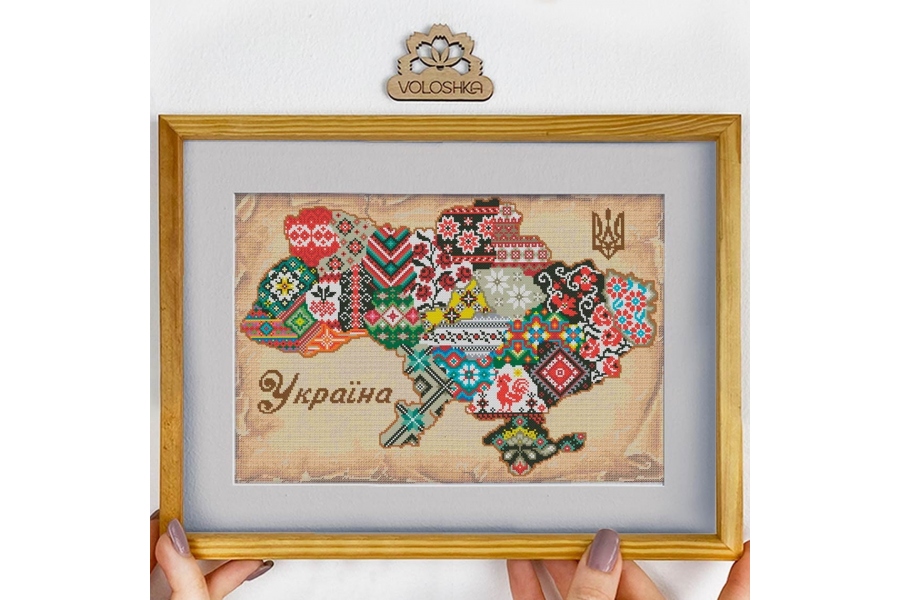 Набір для вишивання нитками "Мапа України" VC_033, 40.6х27.4 см